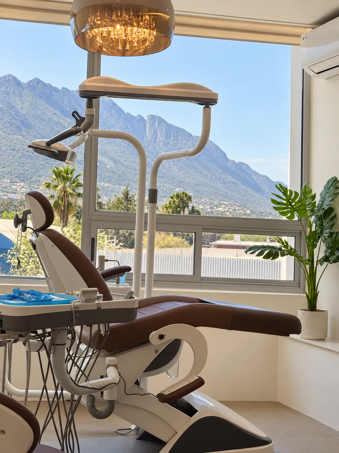 Consultorio dental de Gratia con luz natural y sillón junto a la ventana, en Plaza O2, San Pedro Garza García